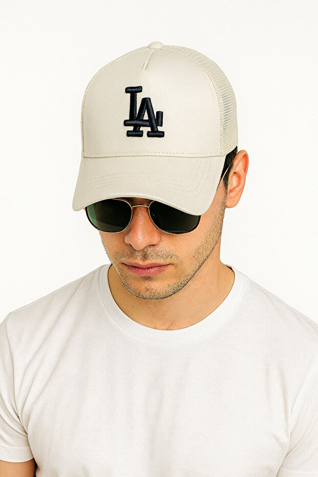 Sports Hat Unisex La Model Beige Hat
