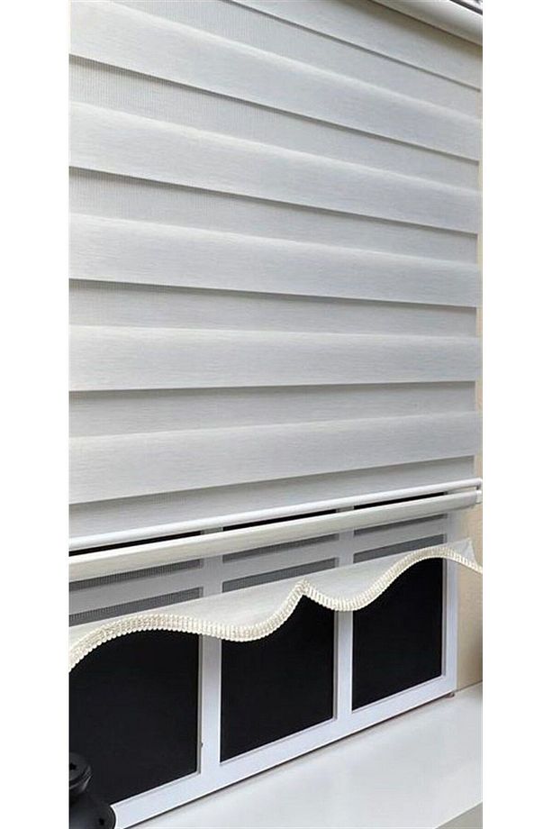 Zebra Stor Perde Ekru Etek Dilimli Z-kt400v02 - 4