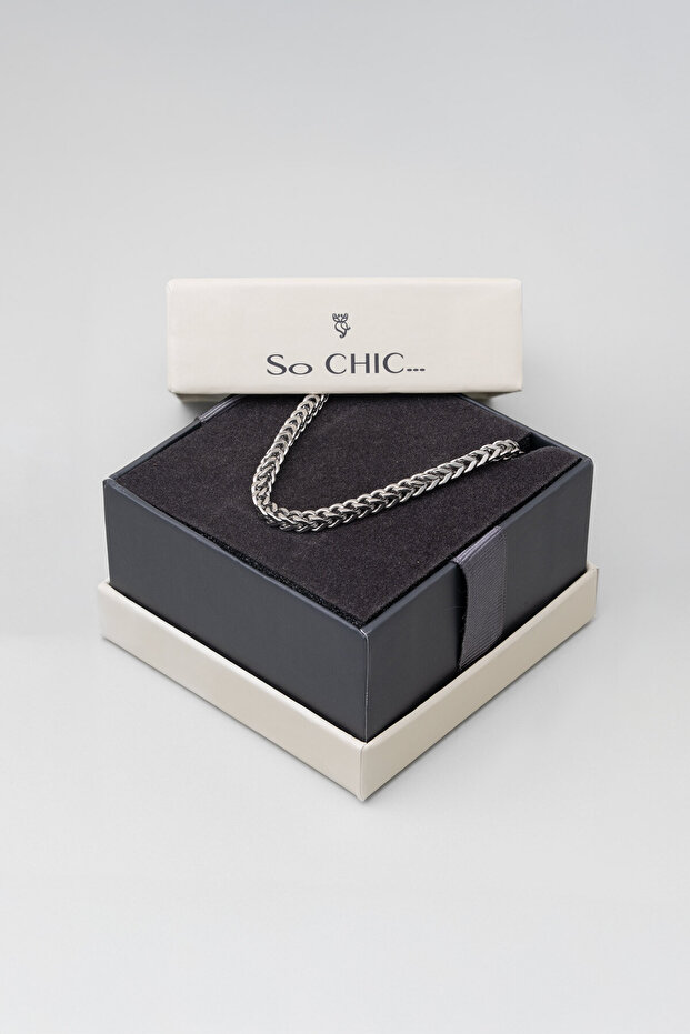 Örgü Model 75 Cm Çelik Erkek Kolye - 6