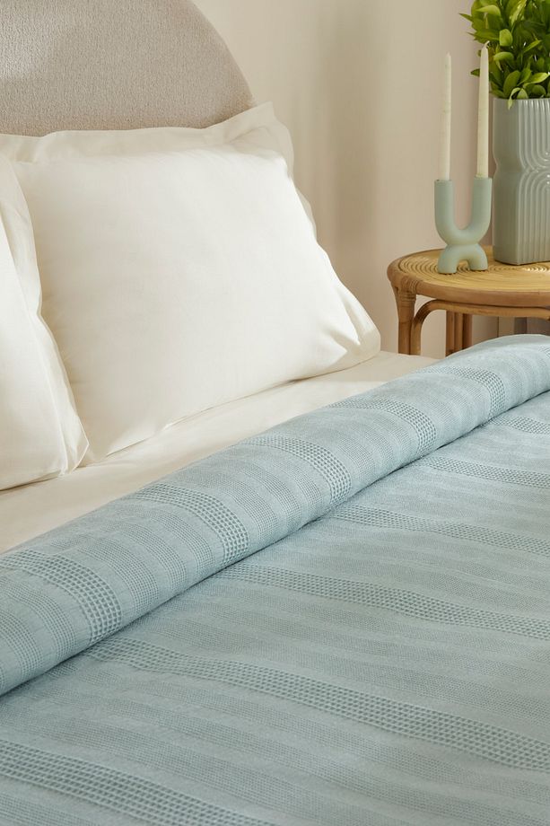 Layna Ecocell Çift Kişilik Tek Pike Mavi - 8