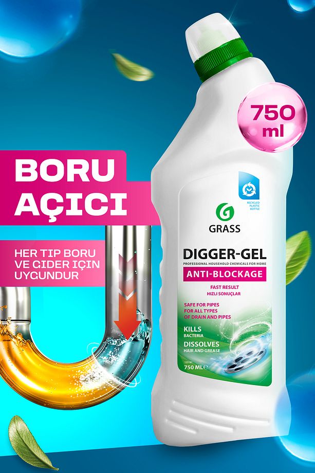 Dıgger Gel Turbo Hijyenik Gider, Lavabo Açıcı (750 ML) - 1