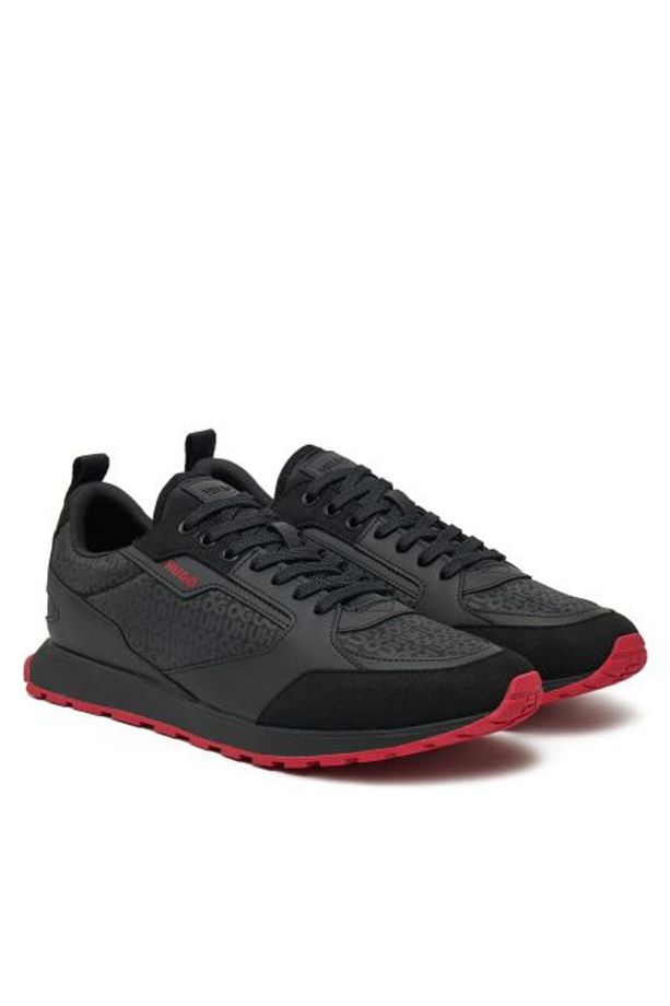 Erkek Rahat Yüksek Taban Monogram Marka Logolu Deri Siyah1 Sneaker 50536205-006 - 2