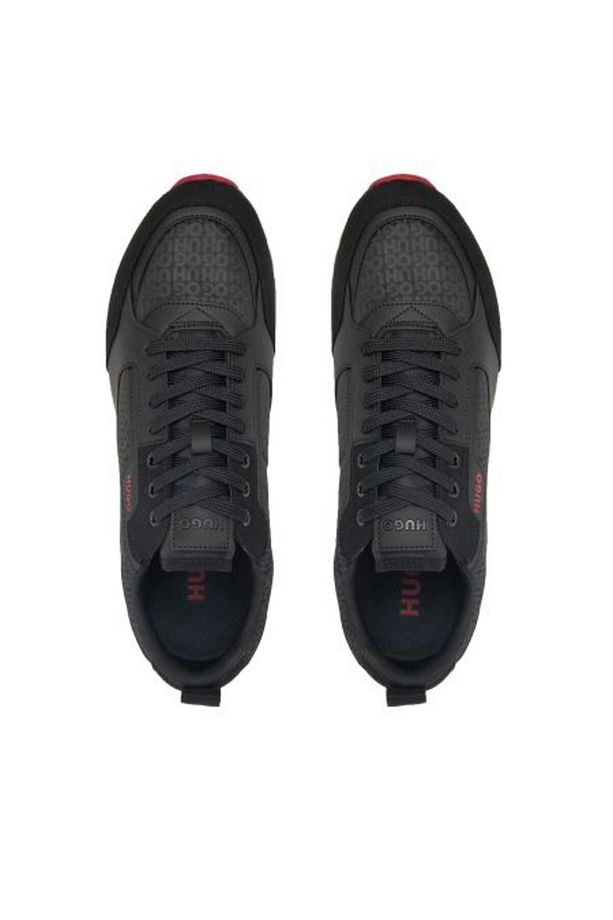 Erkek Rahat Yüksek Taban Monogram Marka Logolu Deri Siyah1 Sneaker 50536205-006 - 5