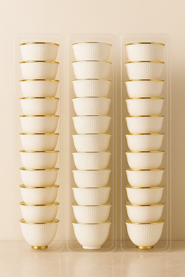 طقم 2 منظم شفاف للفناجين والملاعق – تصميم أنيق لتنظيم مثالي وأناقة مطبخك - 2