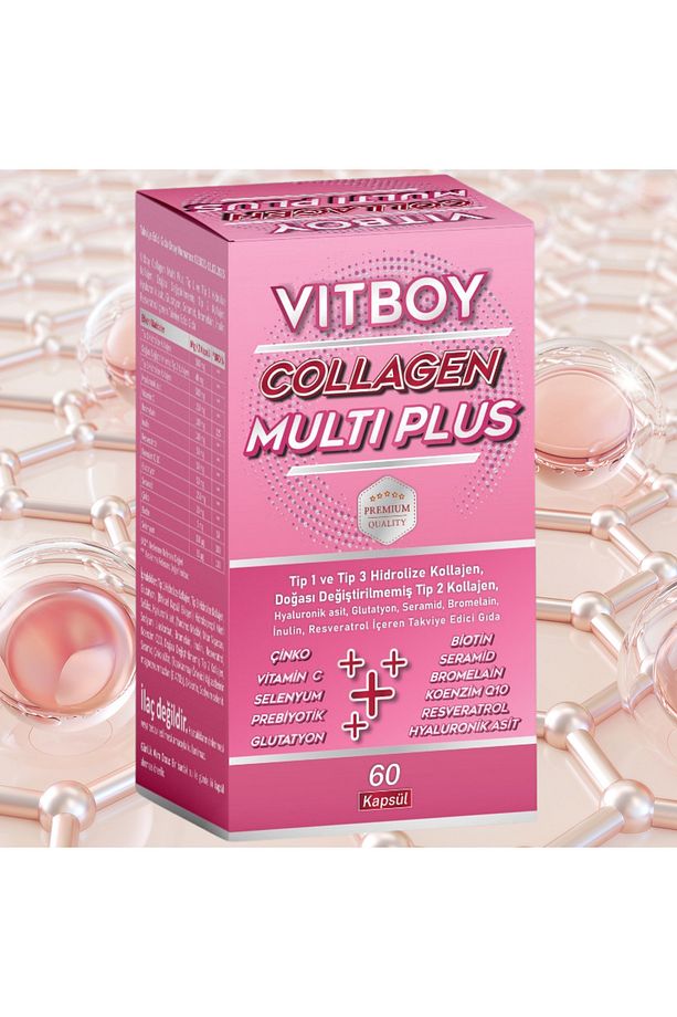 Hidrolize Kolajen Multi Plus Tip 1,2,3 Prebiyotik,bromelain,glutatyon,seramid,çinko,biotin 60 Kapsül - 8