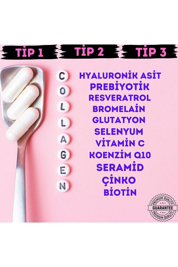 Hidrolize Kolajen Multi Plus Tip 1,2,3 Prebiyotik,bromelain,glutatyon,seramid,çinko,biotin 60 Kapsül - 3
