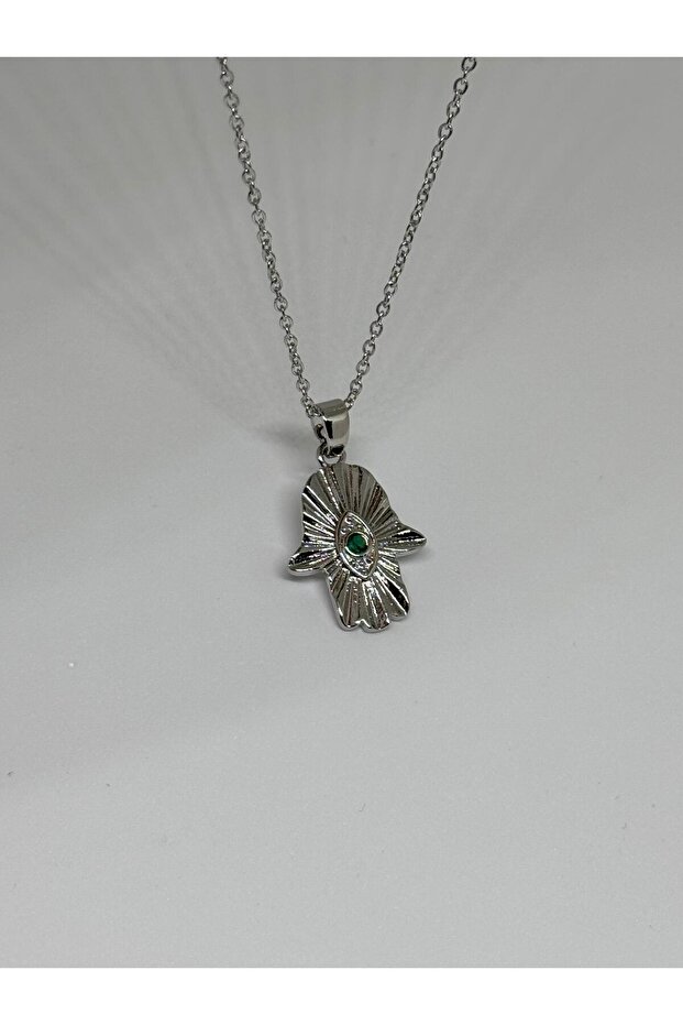 Çelik Fatma Ana Eli Hamsa Kolye - 1