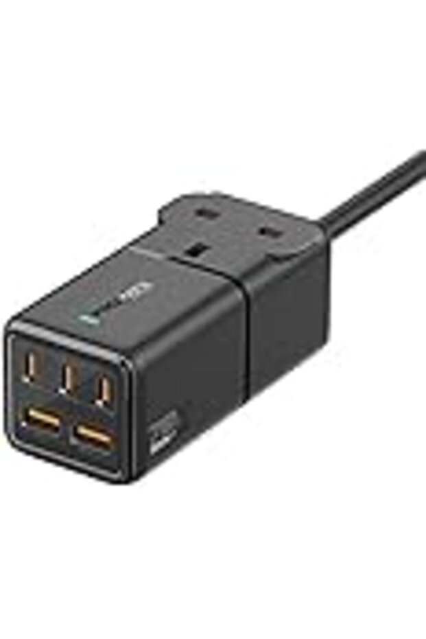 Promate Power Strip, 6-in-1 Multi-Port 75W GaNFast Power Extension with 3250W AC Socket