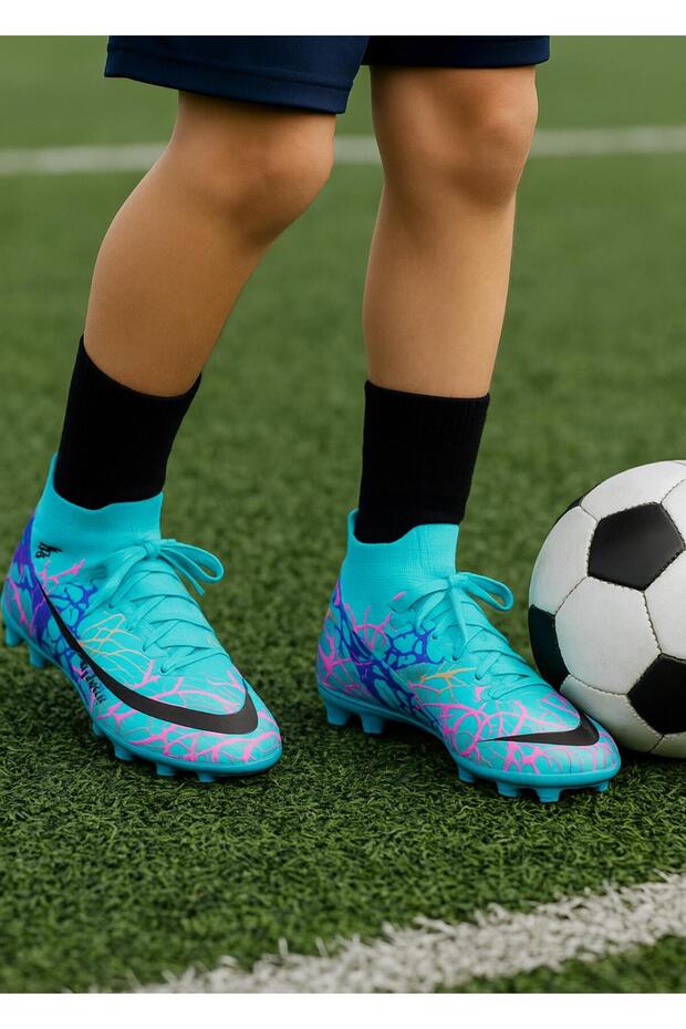 Vinnex Sports Crampon Shoes with Lycra Socks-Oil Blue