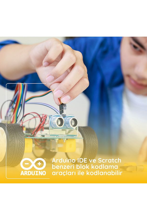 Arduino Temelli 4 Teker Robot Araba Kodlama Seti 4wd-wifi (KUTULU VE YAPAY ZEKA DESTEKLİ) - 6