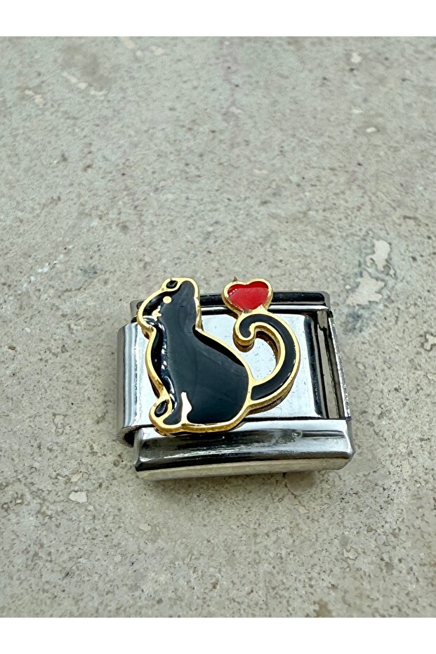 Cat Themed Italian Bracelet Steel Charm