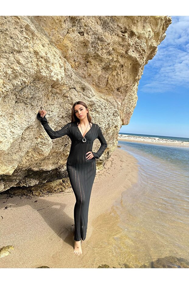 Black Transparent Beach Dress