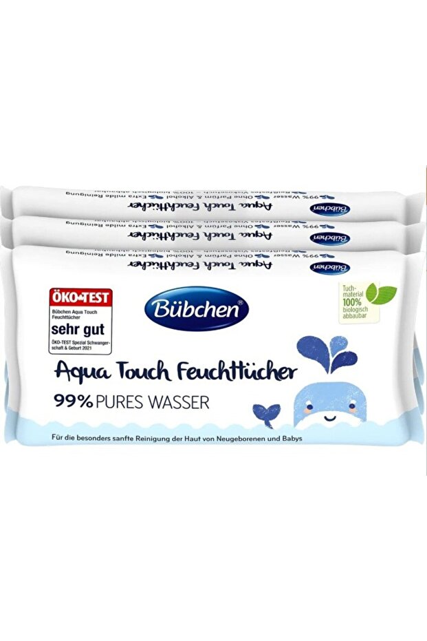 Aqua Touch Yenidoğan Hassas Islak Mendil 3 x 48 Adet ( 144 Yaprak ) - 1