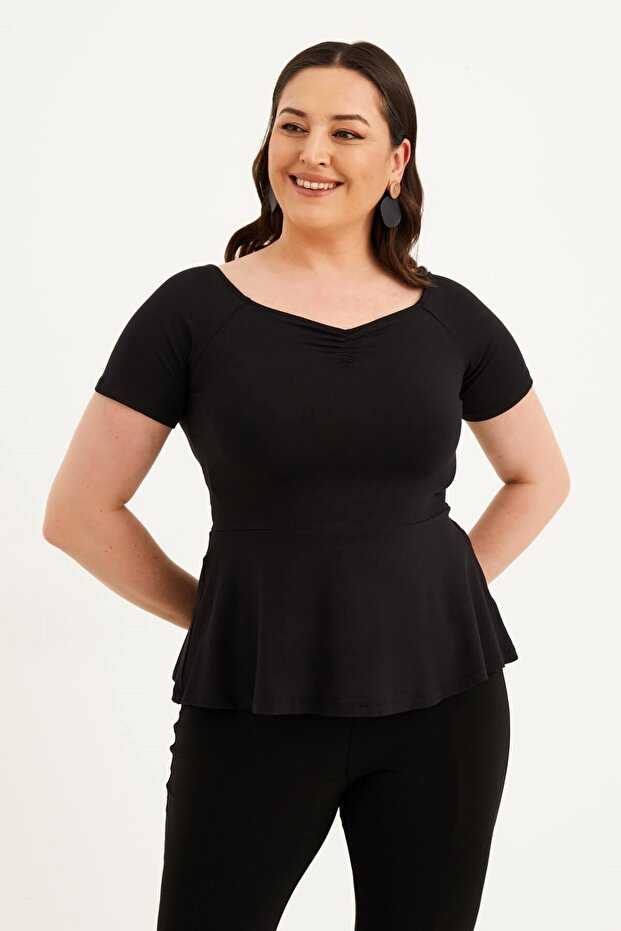 Damla Yaka Tişört - 1