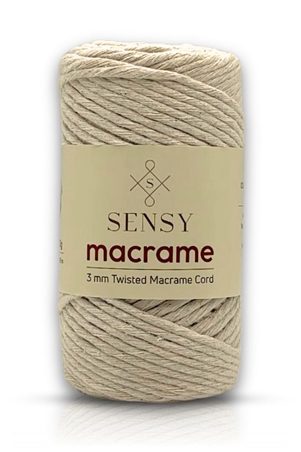 Premium Taranan Makrome Ipi Makrame Taranabilir Pamuk Makrome Ipi Ekru - 1