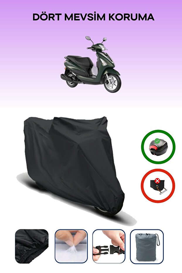 Yamaha D'Elight Black Motorcycle Tarpaulin Rear Bag Compatible