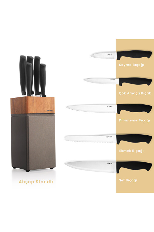 Solide Bıçak Seti 6 Parça-Gri01 - 2