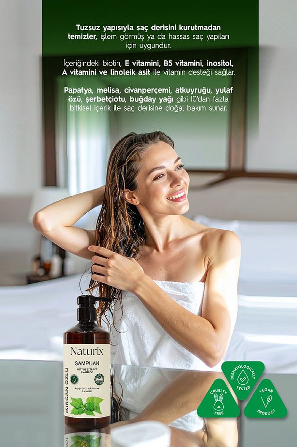 Kepeğe Karşı Süfatsız Isırgan Otu Özlü Şampuan 2x600ml & Siyah Sarımsak Şampuan Seti 2x600ml - 7