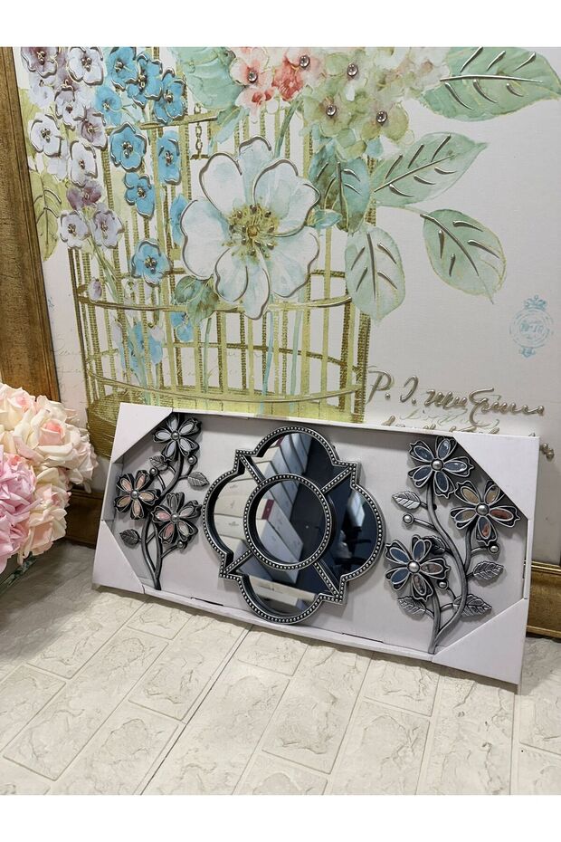 3'lü Sılver Aynalı Duvar Dekoru 2015593 - 3