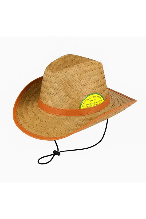Unisex Straw Fedora Cowboy Hat – Wide Brim, Natural Straw, Adjustable Size Protects from the Sun