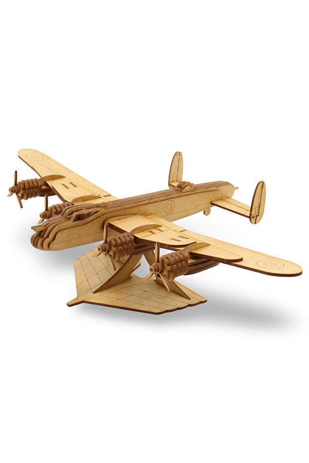 3D Avro Uçak Puzzle - 80 Parça Ahşap Uçak Maketi - DIY Hobi Puzzle - 7