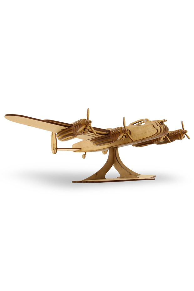 3D Avro Uçak Puzzle - 80 Parça Ahşap Uçak Maketi - DIY Hobi Puzzle - 3