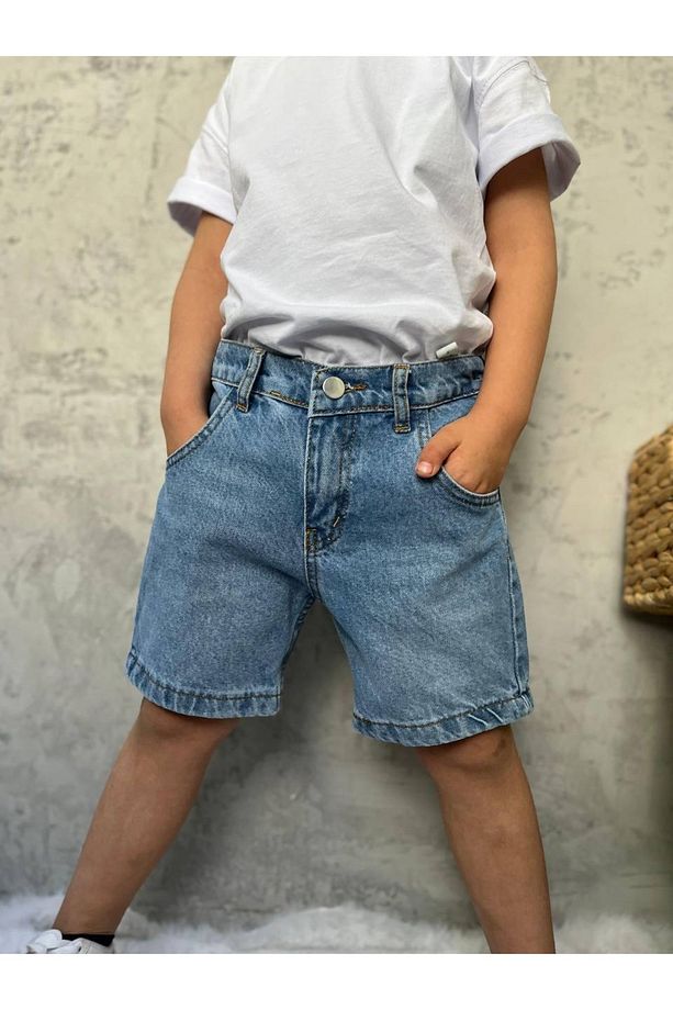Soft Denim Basic Şort – Açık Mavi (3-10 Yaş Arası) - 7