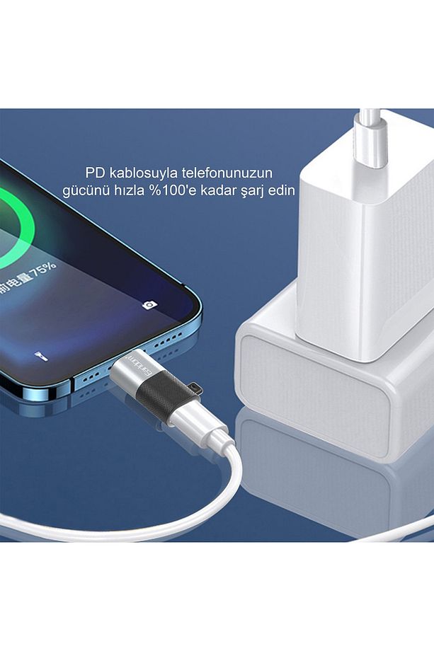Lightning to Type-C Dönüştürücü Hızlı Şarj - Veri Aktarımı Tak Çalıştır - 3