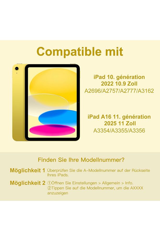 İpad 11.nesil A16 2025 / 10.nesil 10.9 Uyumlu Tablet Klavyeli Kılıf Kablosuz Bluetooth Kalem Bölmeli - 2