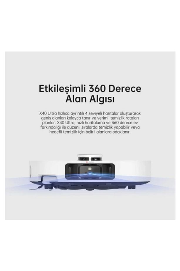 12000Pa emiş gücüyle Ultra Robot Süpürge Beyaz-(X40 Ultra) - 4