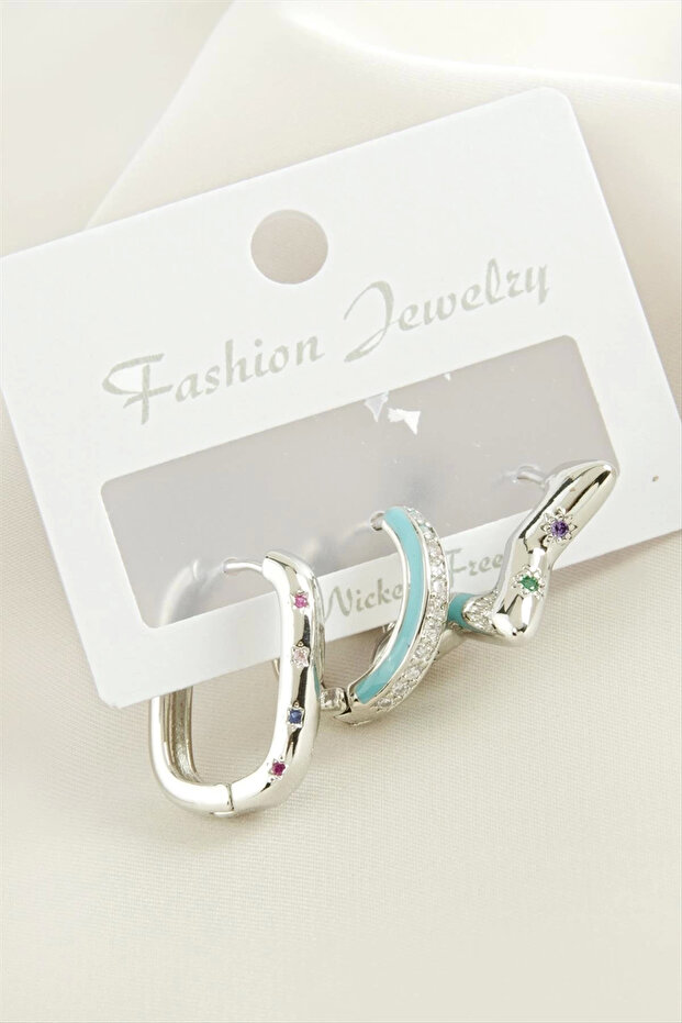 3 Pieces Star Zircon Stone Earrings
