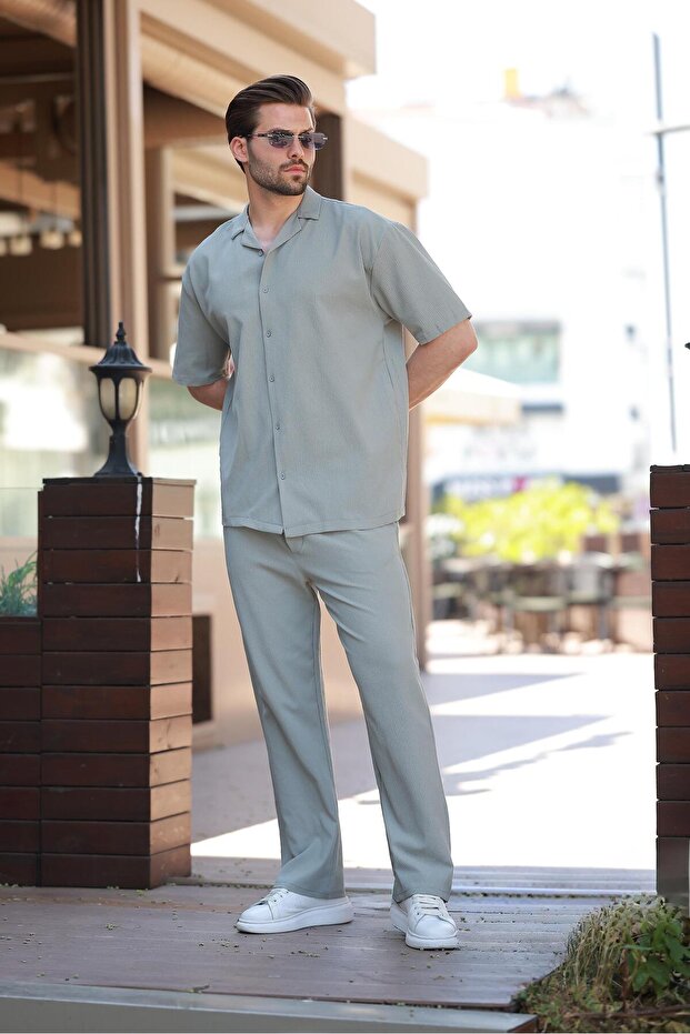 Ανδρικό πουκάμισο Çağla Yeşil Basic E7320 - 1