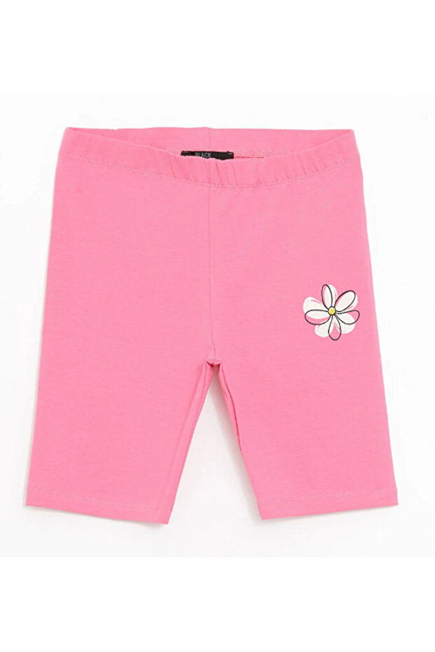 Girl's Printed Short Leggings Pink- Derek
