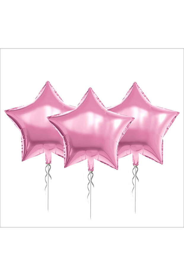 3 Pieces Star Foil Balloon Pink 18 Inc