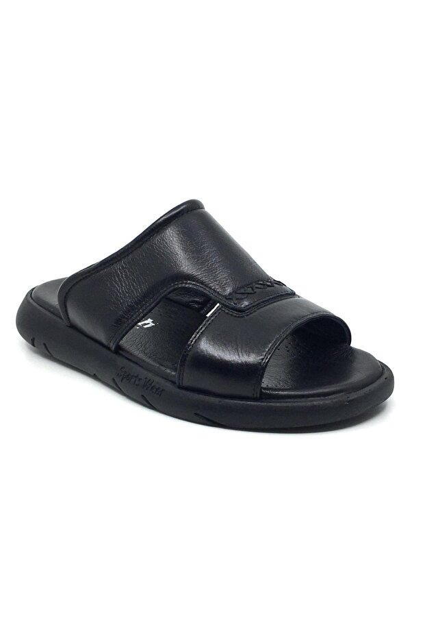 100% Genuine Leather Inside and Outside Orthopedic Men's Summer Comfortable Seamless Slippers 40-45