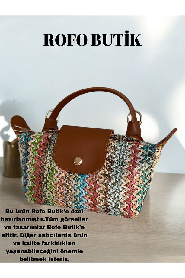 Rofo Butik Mini Champ Model Hasır El Ve Omuz Çantası - 1