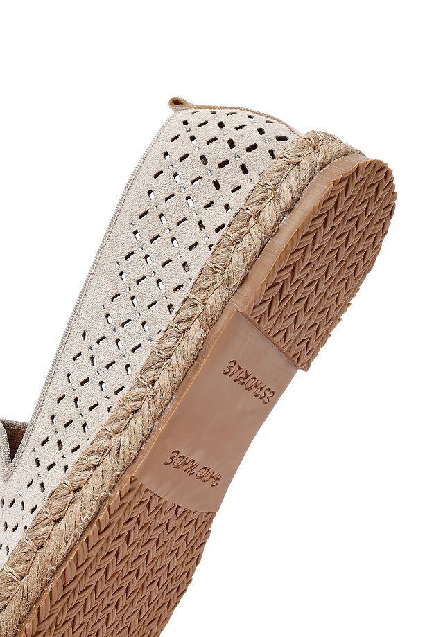 Kadın Bej Fileli Süet Espadril 25SFE402710 - 8