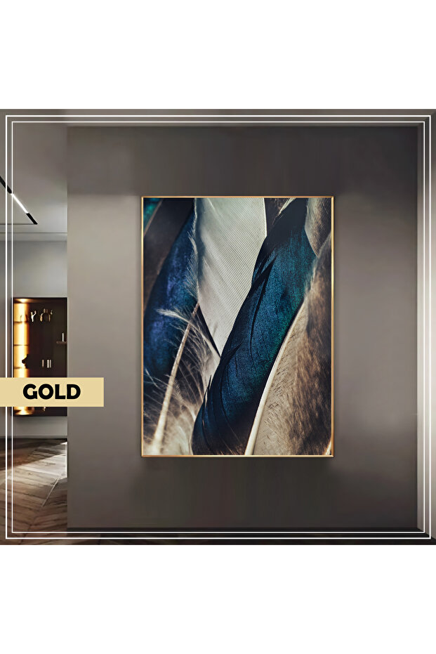 Amazing | Silver-Dark Blue Wing Model | Framed Tempered Glass Table Single Vertical
