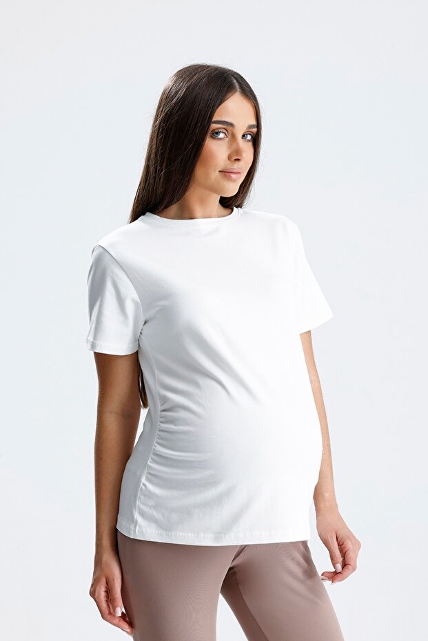 Maternity T-Shirt, Crew Neck Lycra Cotton Fabric