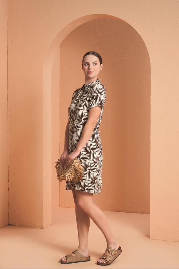 Kadın Kahve Elbise 27140 - 3