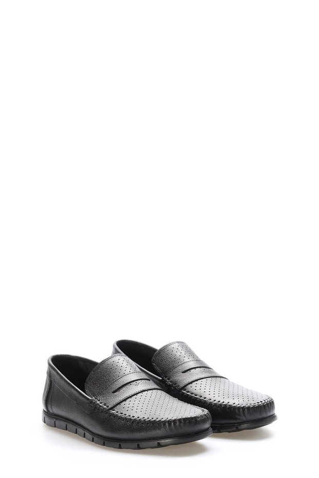 Tugerdi Black Inside and Outside Genuine Leather Rubber Sole Quality Men's Loafer Shoes Tg09628131201221