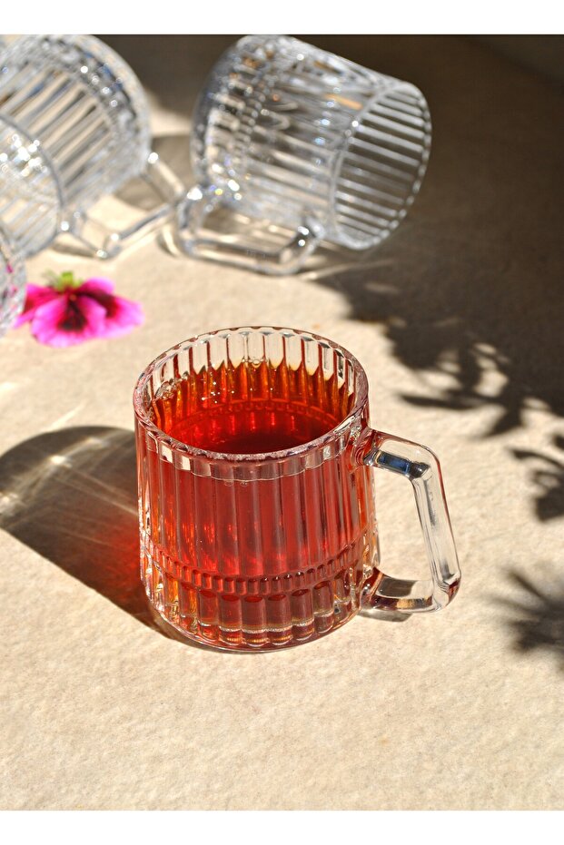 6-Piece Glass Cup with Handle - Tea Coffee Glass Glass Mug 172 ml