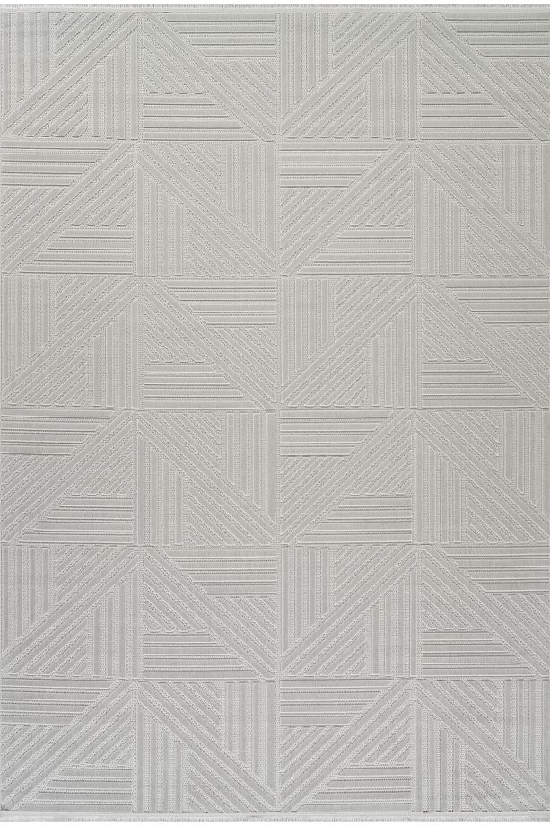İskandinav Kabartmalı Yumuşak Kaymaz Taban Yıkanabilir Gri Salon Yolluk Halısı 1605 Art - 6