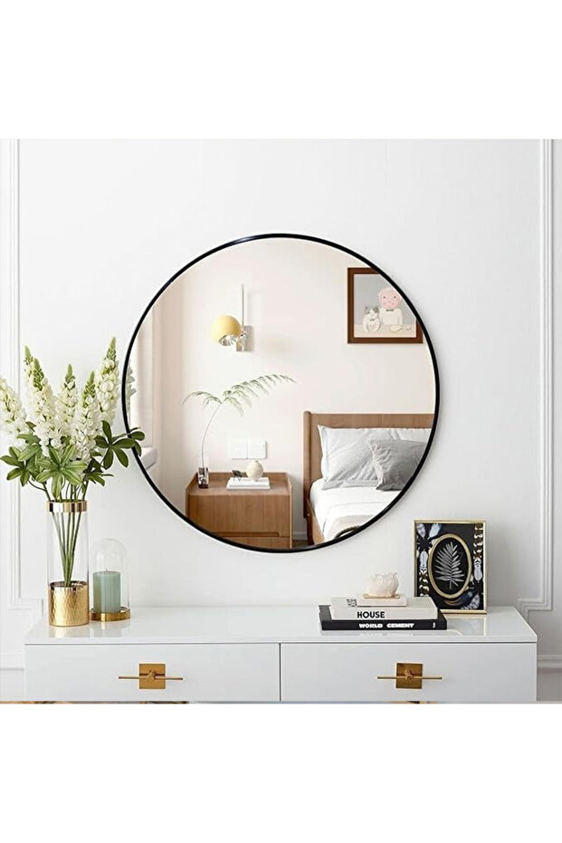 مرايه دائرية ضد الكسر مقاس 90*90 سم الوان متعدده للاطار - 3