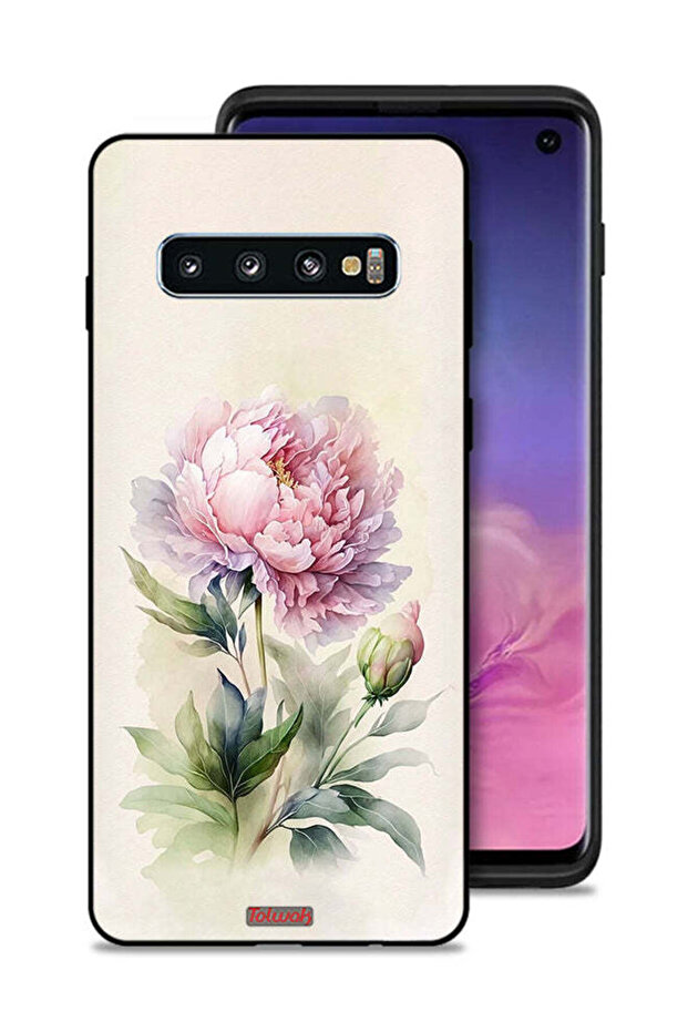 غطاء حماية لهاتف Samsung Galaxy S10 بتصميم لوحة فنية بألوان مائية وردية