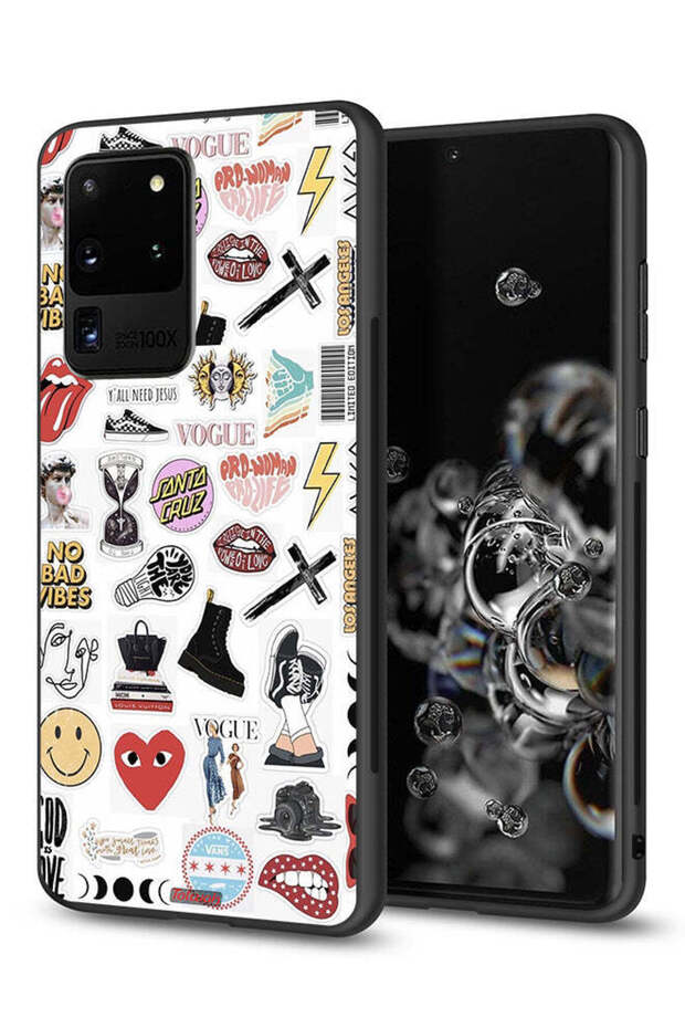 Samsung Galaxy S20 Ultra Protective Case Cover No Bad Vibes Stickers