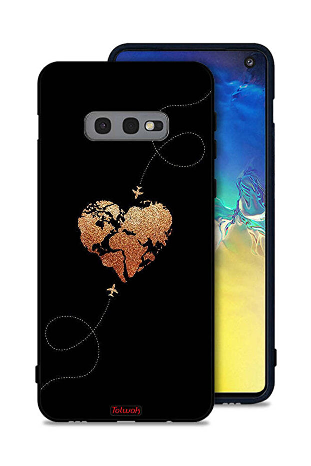 Samsung Galaxy S10e Protective Case Cover Airplanes Touching Heart