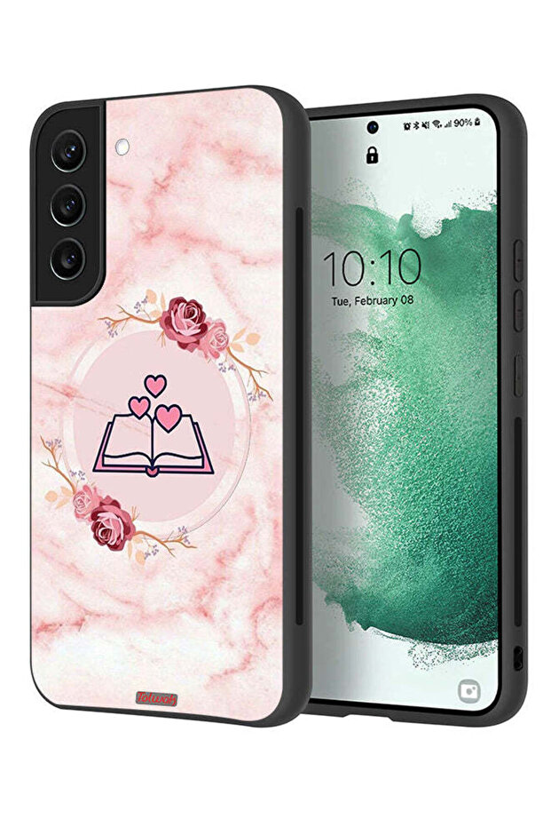 Samsung Galaxy S21 5G Protective Case Cover Three Hearts On Book Artwork
