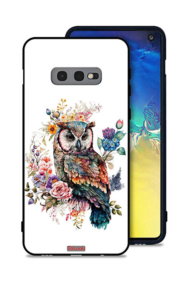 غطاء حماية لهاتف Samsung Galaxy S10e بتصميم بومة فنية تجريدية