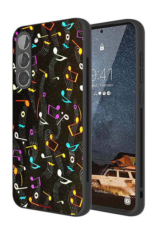 Samsung Galaxy S23 5G Protective Case Cover Music Fabric Pattern